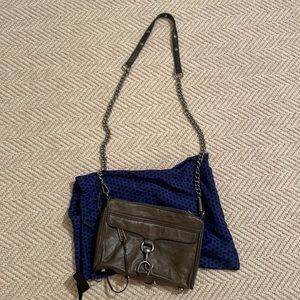 Rebecca Minkoff mini MAC dark gray leather crossbody w/ original dust bag